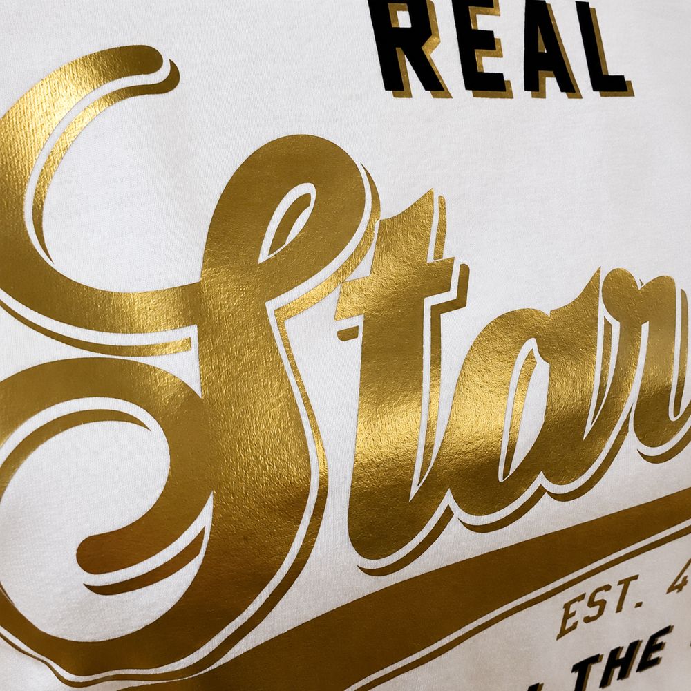 Metallic Print decoration craft on custom apparel by Huaxing Apparel