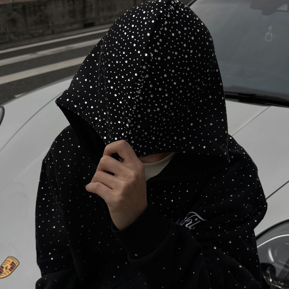 Rhinestone decoration craft on custom apparel by Huaxing Apparel