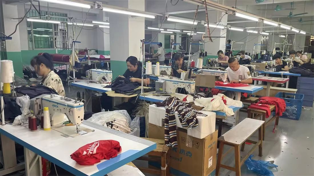 Huaxing cut and sew production line in Dongguan